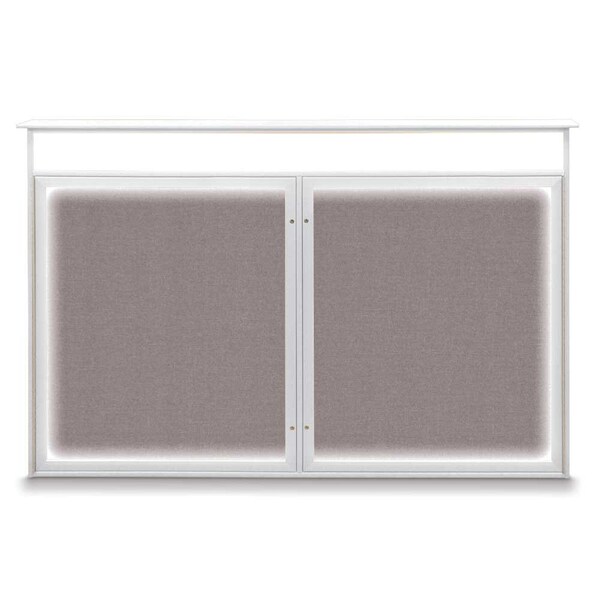 96"x48" 2-Door Enclosed Outdoor Letterboard, Blue Felt/Black